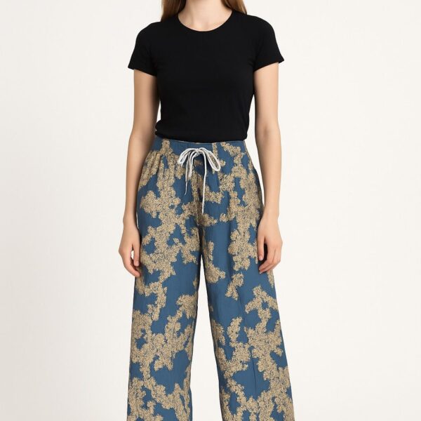 Wide Leg High Waist Cotton Pants