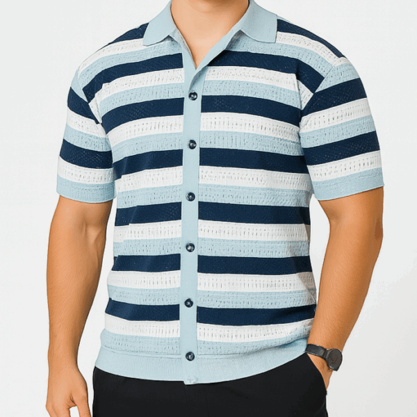 Riviera Striped Knit Polo