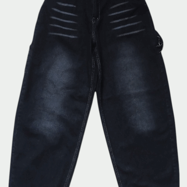 Black Barrel-Cut Carpenter Jeans