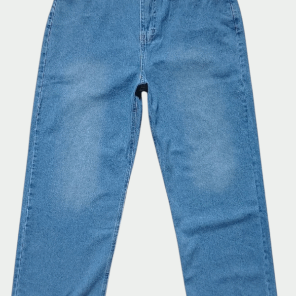 Washed Denim Wide-Leg Jeans