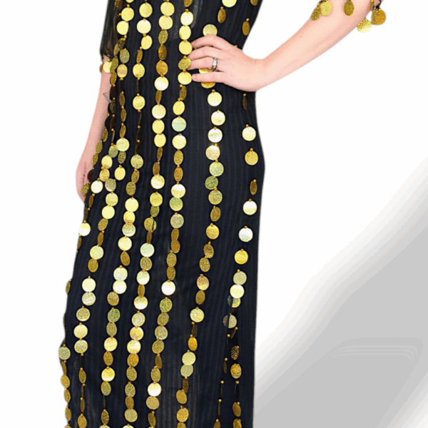 Coin Fringe Mesh Dress