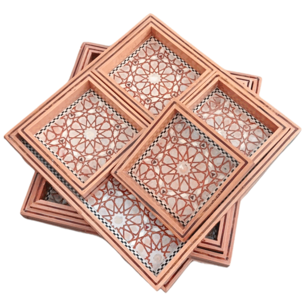 Shimmer Mosaic Handmade Tray Set