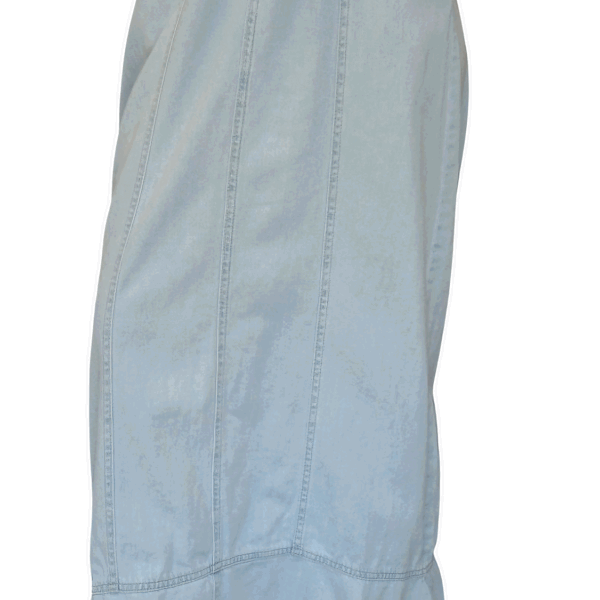 Light-Wash Denim Paperbag Skirt