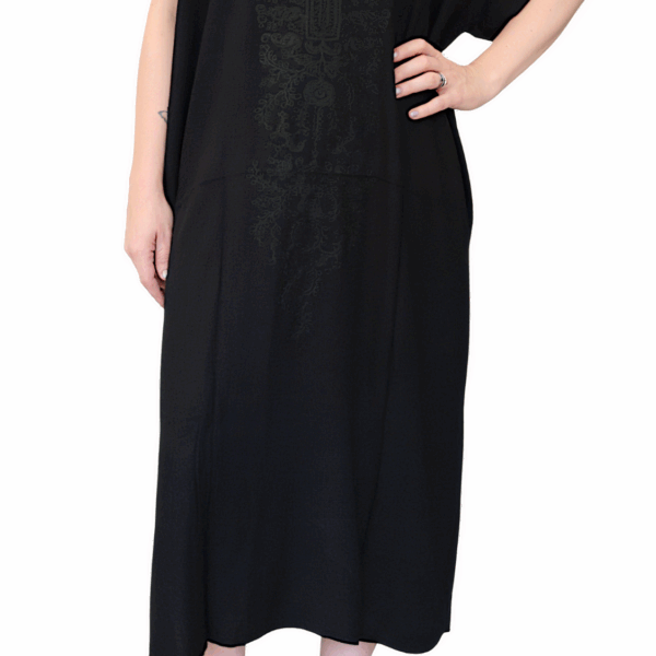 Noir Embroidered Kaftan